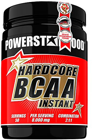HARDCORE BCAA | 500g | Höchstdosiert mit 8.000mg BCAA pro 10g Pulver | 2:1:1 Leucin Isoleucin Valin | Mit Vitamin B6 & B2 | Vegan | Für Training, Muskelaufbau & Diät | Deutsche Herstellung | Ice Tea