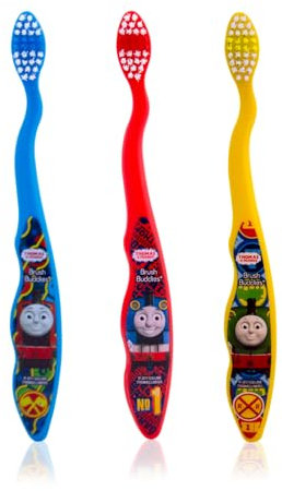 Thomas the Train & Friends Weiche Zahnbürsten, 3 Stück, Blau / Gelb / Rot