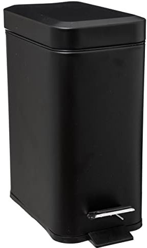 5five - Cubo Rectangular Cierre Suave Acero Inoxidable 5l Negro