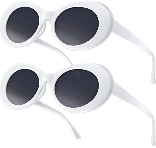 Frienda Sonnenbrille Retro Brille Kostüm Herren Damen Brille (Weiß, Oval)