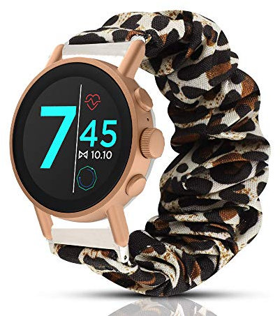 LvBu Armband Kompatibel mit Misfit Vapor X, weiche Haargummis Uhrenarmband für Misfit Vapor X 42mm (Leopard)