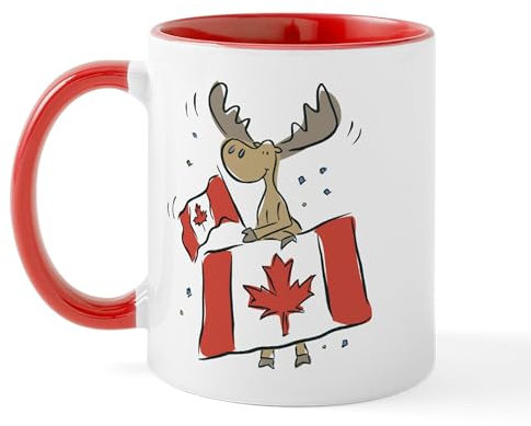 CafePress Canada Day Moose Mug 11 oz (325 ml) Ceramic Coffee Mug