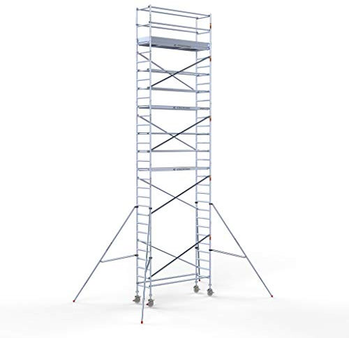 AC Steigtechnik Rollgerüst PRO-S 250 | bis 10 m Arbeitshöhe | erweiterbar | Wandstand | 2,50 m Plattform mit Luke | TÜV/GS | Rollrüstung | Zimmerfahrgerüst | Gerüst | Zimmergerüst