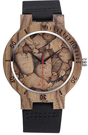 SUPBRO Holzuhren Herren Holzuhr Holz-Armbanduhr Klassik Analoge Quarzwerk Uhren Armband Klassik