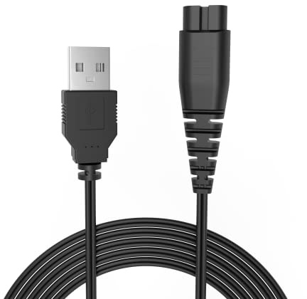 Superer USB Charger Cable Fit for Hatteker Cordless Hair Trimmer Shaver Razor Replacement Charging Power Cord