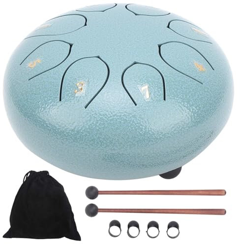 Steel Tongue Drum Kit, 6 Zoll 8 Note Tongue Drum Percussion Kit für Kinder mit Schlägeln und Stofftasche, Zungentrommel Hand Pan Schlagzeug Instrument für Yoga-Meditationskonzert