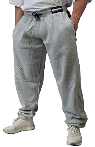 Brachial Premium Herren Sporthose Rude Grau S - Trainingshose Jogginghose Sweatpants für Bodybuilding Fitness Freizeit