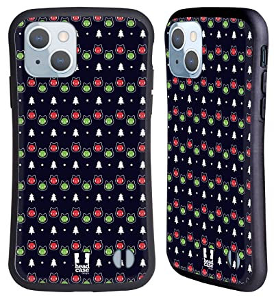 Head Case Designs Luci di Mezzanotte Blu Gatti Aztechi Custodia Cover Ibrida Compatibile con Apple iPhone 14