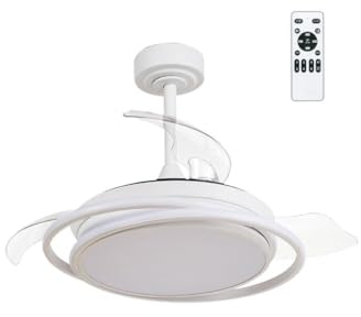 CRISTALRECORD Ventilador de techo LED Antila Mini Blanco 45W 4000 Lm CCT