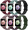 AMSKY 6 Stück Silikon Sport Armbänder Kompatibel mit Apple Watch Armband 44mm 40mm 46mm 42mm 41mm 45mm 38mm 49mm Damen Herren, Weiche Band Kompatibel mit iWatch Armband Se Ultra 10 9 8 7 6 5 4 3 2 1