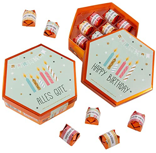 younikat Aufkleber-Set passend für Küsschen Pralinen - Geburtstag Alles Gute Mint I dv1188