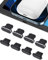 AUZOSL 8 Pieces Anti Dust Plugs Compatible with iPhone 14 Pro Max, 4 Metal + 4 Silicone Dust Plugs Dust Cover Port Cap Protector for iPhone 13, 12, 11, iPad and Airpods Charging Case, Black