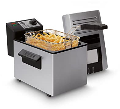 FRITEL Fritteuse A103M - mit Kaltzone - 3 Liter - 2000 Watt - Filterdeckel mit Sichtfenster