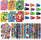 86Pcs Kindergeburtstag Party Mitgebsel Set, 12 Kinder Slap Armbänder, 12 DIY Kinder Sticker, 12 Stempel, 50 Aufkleber, Ma-rio Party Gastgeschenk, Geburtstag Deko für Jungen Mädchen Party Zubehör