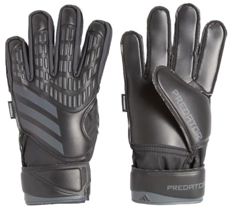 adidas Guanti da portiere unisex per bambini, con salva-dita Predator, nero/nero, 5