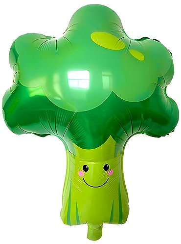 Riesiger Folienballon in Brokkoli-Form, Perfekt für Food-Themenpartys, Kindergeburtstage, Gesundheitsbewusste, Vegetarier und Veganer, Langlebig und Wiederverwendbar, ca. 54 * 76 cm