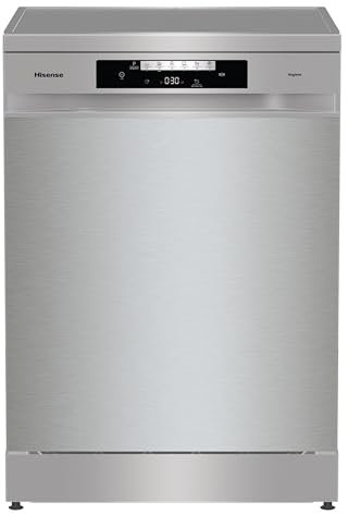 Hisense HS642E60XUK Freestanding Standard Dishwasher 85cm High - E Rated, Stainless steel, 24 x 23 x 33 inches (L x W x H) [Energy Class E]