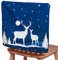 Morbuy Weihnachtsdeko Stuhlhussen, Stuhlrückenbezug Stuhlhussen Hussen Abnehmbarer Waschbarer Stuhlbezug für Bankett Restaurant Neujahr Weihnachten (6er Set,Elch-Blau)