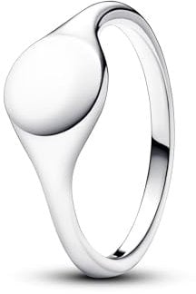 PANDORA Gravierbarer Siegelring aus Sterling Silber, Moments Kollektion, Größe 52, 193093C00-52