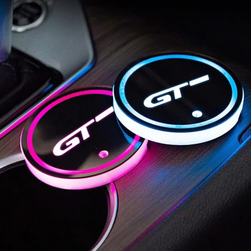 2 PièCes LED Porte-gobelets pour Peugeot GT 508 5008 3008 208 2008 308 Voiture Gobelet Dessous 7 Couleurs Tapis de Verre USB Chargement Tasse sous-Verres