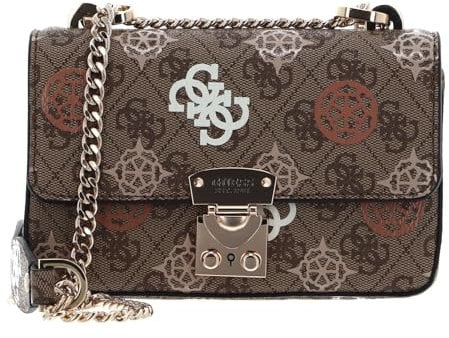 GUESS Eliette Logo Mini Convertible XBody Flap Latte Logo Multi