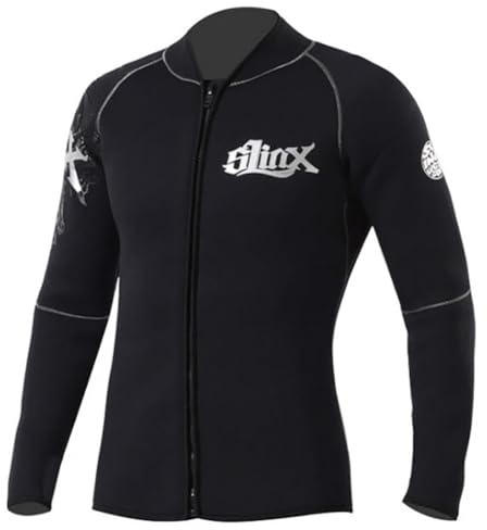 Top de Traje de Neopreno de 3/5mm para Hombres y Mujeres, Chaqueta de Traje de Neopreno con Cremallera Frontal, Mantiene El Calor para Bucear, Hacer Surf, Hacer Kayak, Nadar y Bucear,5mm,S