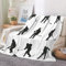 EHOMERY Kuscheldecke Flauschig Kinder Decken Zum Selbst Gestalten Kuscheldecke Orientalisch Deko Queen Schneeball Klimaanlagen-Decke Schwarz Und Weiß 240x180cm
