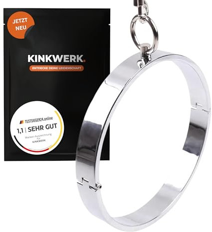KINKWERK Edelstahl Halsband Halsfessel | Stilvolles BDSM-Sexspielzeug mit O-Ring für Männer, Frauen und Paare (⌀ 140mm)