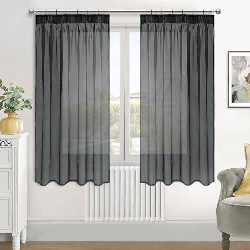 MRTREES tende grigie moderne tenda con ganci per binario trasparente tende salotto moderne 2 pezzi soggiorno eleganti 140 x 160 cm, Tre metodi di utilizzo