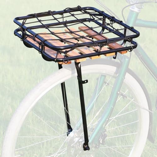 GRELiving Fahrradkorb Vorn Fahrradkörbe aus hochwertigem Aluminium mit verstärkten Kanten I Fahrrad Korb Schultaschen Korb mit Gepäcknetz