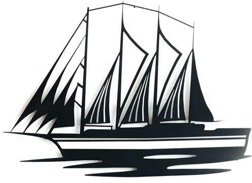 Barco velero. Escultura de metal. Navío de línea, Bajel, Nave marítima, Embarcación, Adorno de pared, Elemento Decorativo, Cartel, Souvenir, Poster, Decoracion, Regalo del mar, la navegación,