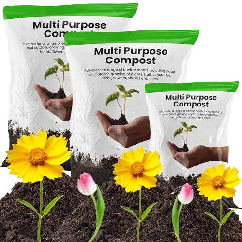 Multi Purpose Compost Bags With Nutrient Rich Formula & Improved Water Retention Ideal For Garden Use, Outdoor Plants, Tubs, Pots & Hanging Baskets (50 Litre Bag)