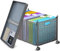 Modanais Datei-Organizer-Box, große Aktenbox zum Aufhängen von Briefen / Rechtsgröße, Aktenordner, Aufbewahrungsbox mit Rollen, dekorative Aktenbox für Büro/Dekor/Zuhause, Metall, HSJD001