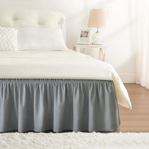 RIMELA Cache-sommier élastique pour très grand lit - Facile à installer - Polyester brossé doux - Hauteur de 38 cm - (150 x 200 cm)