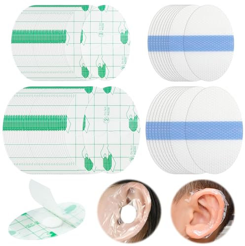 100 piezas Pegatinas Impermeables Oídos de Bebé, Pegatinas Desechables Impermeables para los Oídos Tapones para Vendas Anti Ampollas Parche Invisible