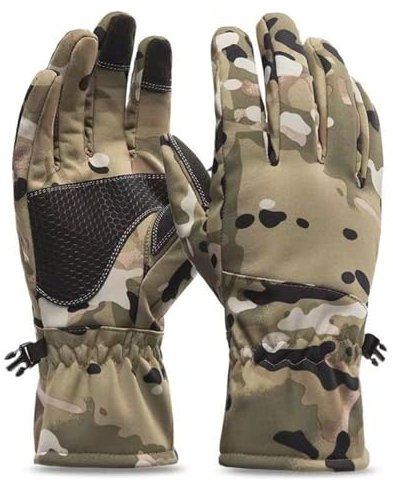 Long Keeper Wasserdicht Warme Handschuhe Herren Damen,Touchscreen rutschfest Fahrradhandschuhe für Laufen Skifahren Wandern Motorrad Radfahren (Tarnung)