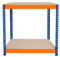 Banco da Lavoro Garage 90x45x90cm - 2 Ripiani, Acciaio Rinforzato, 300kg/Ripiano, Montaggio Senza Bulloni, Layout Regolabile, Piedini in Gomma, Barra di Supporto