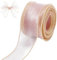 craspire 1-5/8 Zoll breite rosa Gold verdrahtet Schiere Band Organza Tüll Geschenkband handgemachte Chiffon Stoff 6.5Yd für Geschenk Wickeln Hochzeit Blume Strauß Weihnachten Kränze Weihnachten