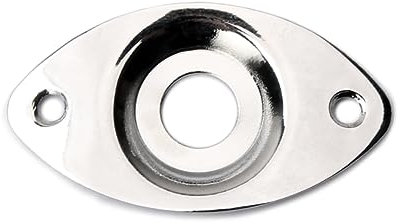 BESTonZON Placa De Jack Oval Empotrada Plateada Con Tornillos Para Guitarras Eléctricas y Bajos Resistente Fácil Instalación y Acabado Brillante