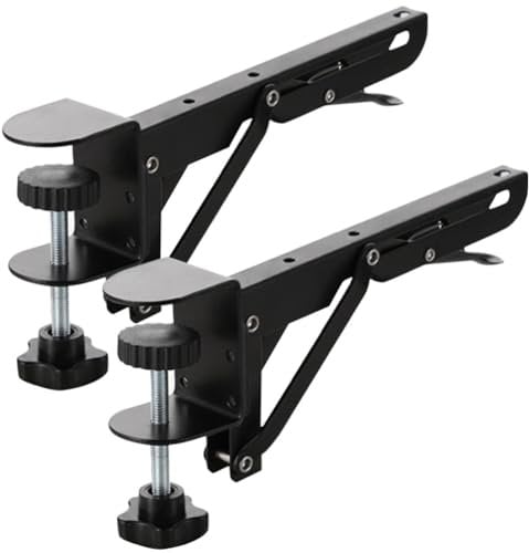 REYIN-CHHN 1 set staffa pieghevole scorrevole cassetto staffe regolabili cavalletto scrivania computer Extender supporto tastiera Extender per scrivania clip tastiera staffa nera guida braccio