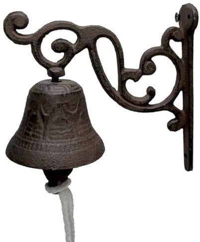 Namvo Timbre de Hierro Fundido con Aspecto Antiguo de Casa de Campo, Timbre de Hierro Fundido Hecho a Mano en Estilo Antiguo, Sonido Fuerte, Timbre de Pared para Puerta de Entrada, decoración de