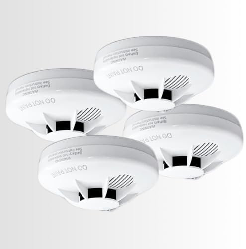 LPL s-Smoke, Rauchmelder mit versiegelter 10-Jahres-Batterie, LED-Anzeige, Stummschalttaste und ProfiLine-Design, Made in EU (4-Stück)