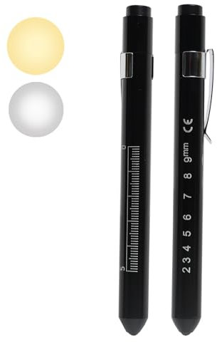 EuAcesry Luces de Pluma Médicas, 2PCS Linterna de Bolígrafo de Diagnóstico Médico, 2 Modos Linterna de Diagnóstico para Médicos, Estudiantes, Enfermeras, Lampe de à LED Réutilisable avec Pupillomètr