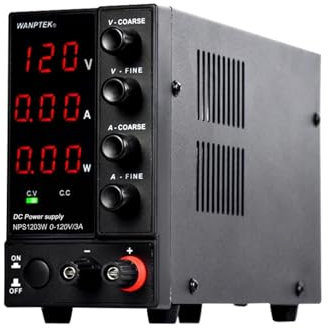 Fuente de alimentación conmutada de laboratorio NPS1203W, estabilizador y regulador de voltaje variable ajustable de 120 V y 3 A, fuente de alimentación de CC de banco(EU)