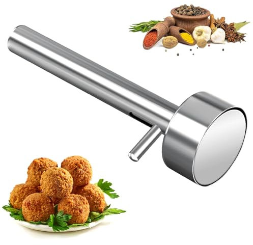 Seqiuay Falafel - Máquina para hacer cucharas, molde Falafel de acero inoxidable, fácil de usar y limpiar, prensa de albóndigas antiadherente, cucharas, herramienta de cocina de Oriente Medio