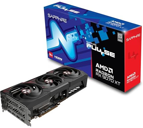 Sapphire 11348-03-20G Pulse Carte Graphique de Jeu AMD Radeon™ RX 9070 XT avec 16 Go GDDR6, AMD RDNA 4