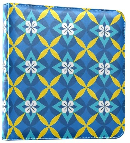 Blau und Gelb Japanische Vintage Blumen Foto Album Fotobücher Selbstklebende Seiten 4x6, 5x7, 6x8