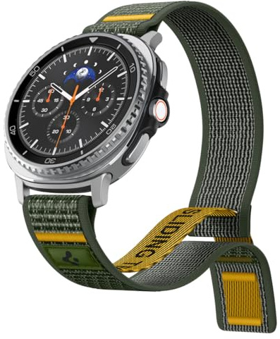 Spigen Athlex Air Armband für Samsung Galaxy Watch 9/8 und 8 Classic | Atmungsaktives Nylon-Loop-Armband mit Klettverschluss, für Modelle 2026/2025 (40/44/46mm)