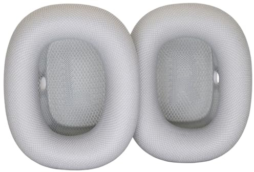 Ersatz Ohrpolster Kompatibel mit AirPods Max Over-Ear-Kopfhörer, AirPods Max Zubehör,Premium Ersatzpolster mit strapazierfähigem Netzstoff und weicherem Schaumstoff (Silber)