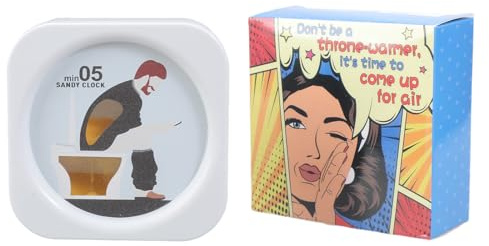 5 Minuten Sand fließt Timer Toilette Badezimmer Zubehör Humorvolle Heimdekoration Platzsparend Fördert Zeitbewusstsein Neuheit WC Sanduhr für Wand